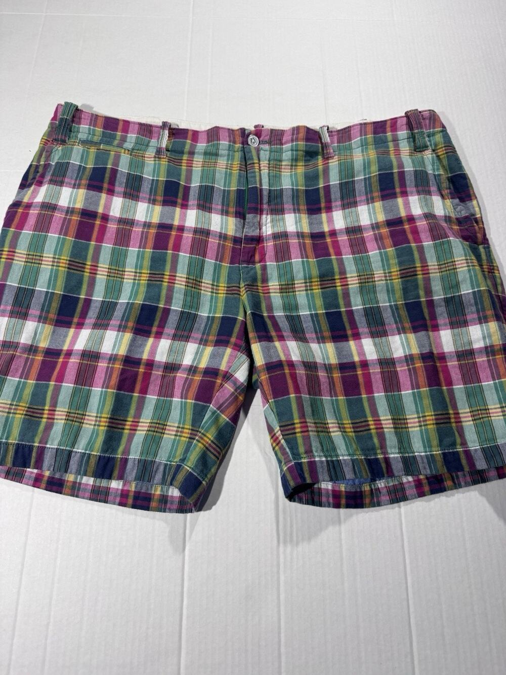 Polo Ralph Lauren Men’s Straight Fit Madras Plaid Chino Shorts, Pockets